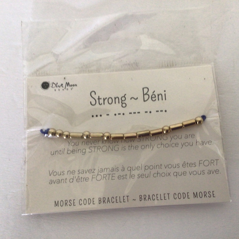 BLUE MOON BEADS MORSE CODE BRACELET STRONG NWT